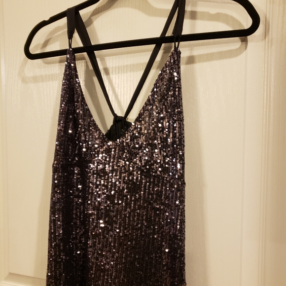 Free People Gold Rush Sequin Mini Dress Black - Picture 4 of 5